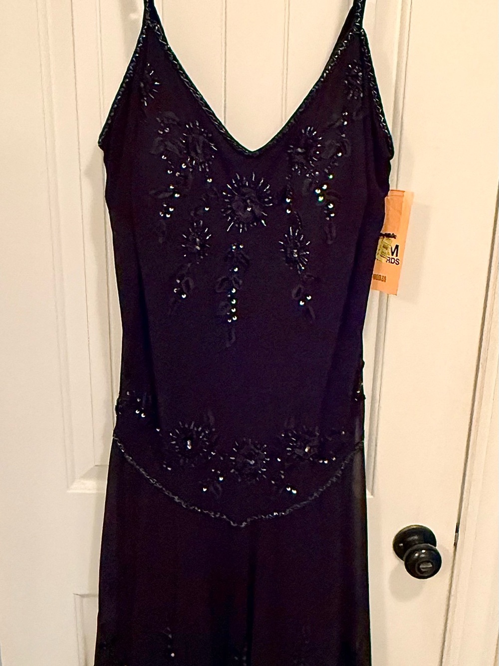 R&M Richards Black Beaded Midi Dress